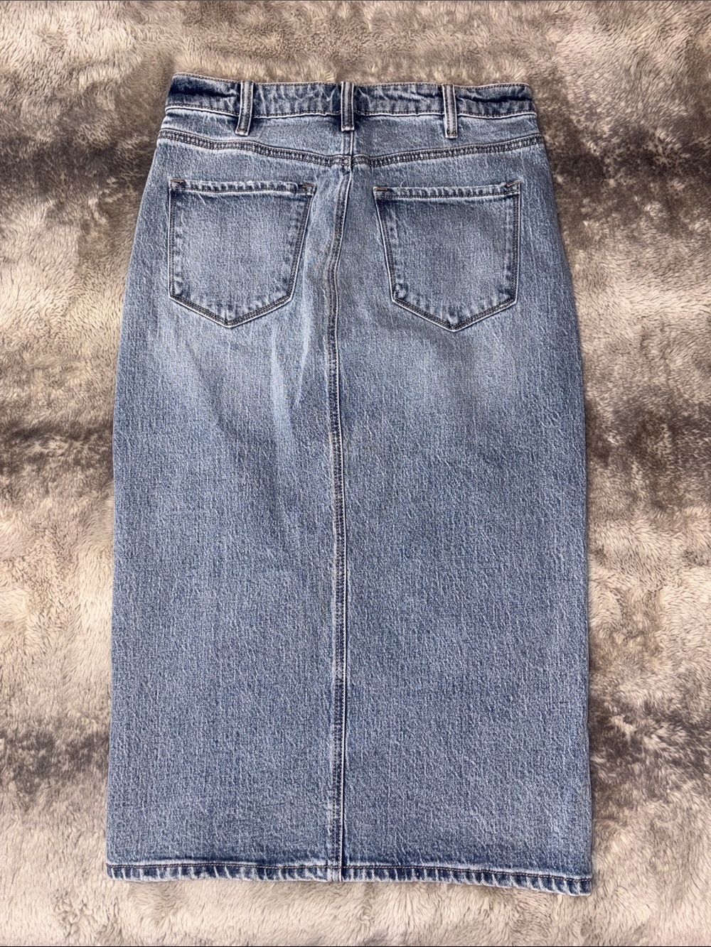 Windsor Light Blue Distressed Denim Midi Skirt ๐ NWOT - Picture 2 of 4